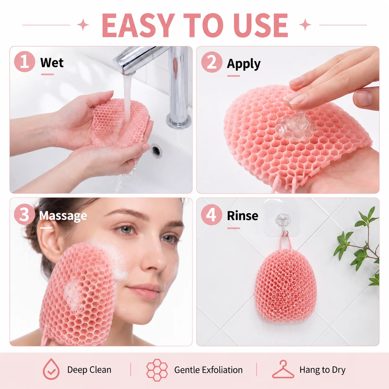 Honeycomb Exfoliating Bath Mitt Body Scrub Multi Color Breathable Skin Care Tool for Shower Cleansing view 5