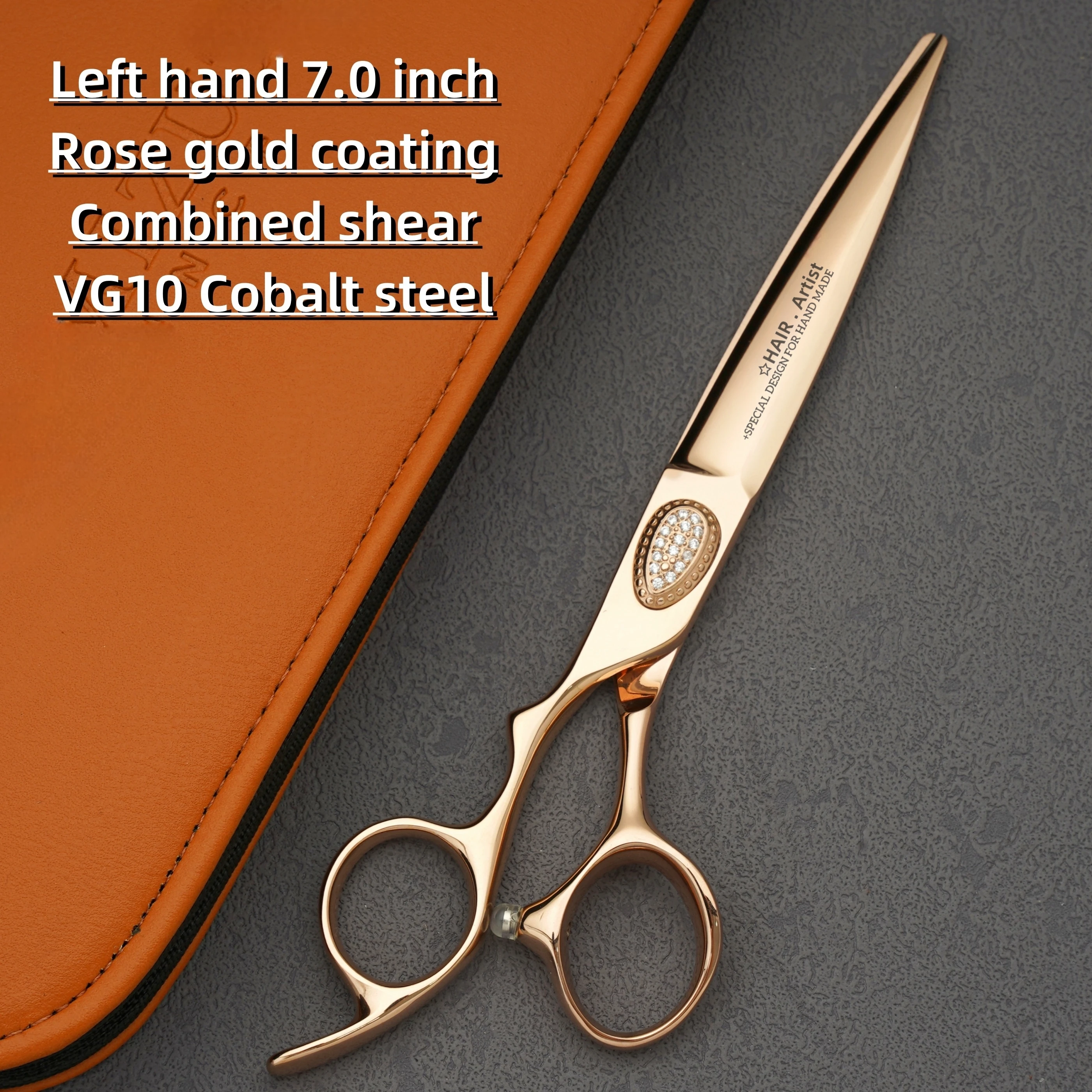 Professionelle Linkshänder-Schere, 6-6,5-6,8 Zoll Haarschneideschere, Japanischer 440C Stahl, Hochwertiges Friseurzubehör – Detail 20
