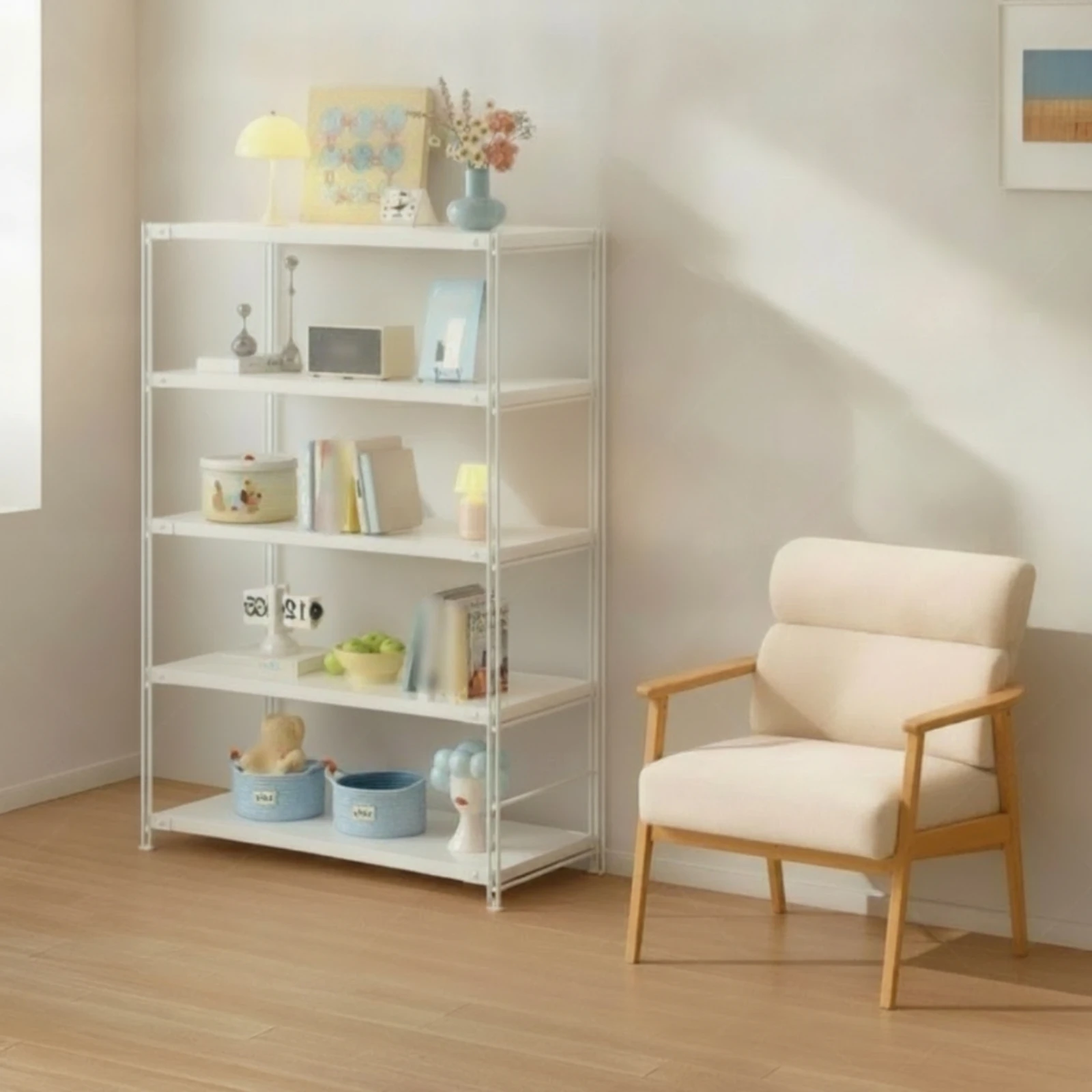 5-Tier Storage Rack Rust-Resistant Utility Shelving Unit Metal Shelving Unit Steel Floor Standing Shelf Heavy Duty for Balcony