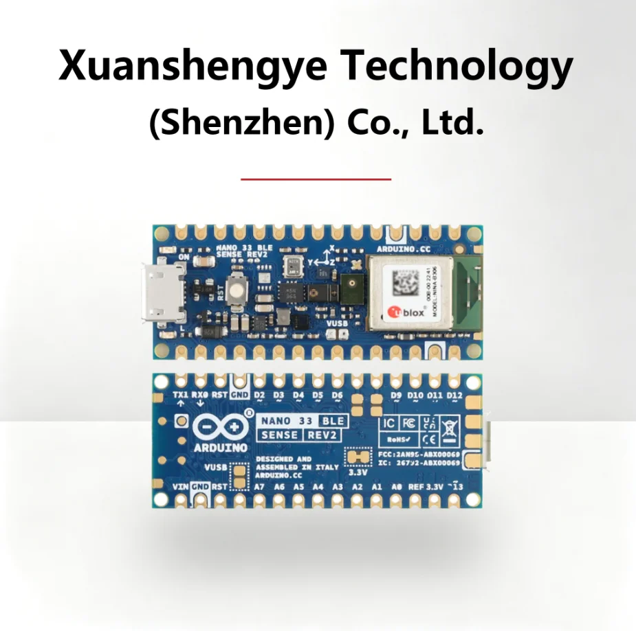 Arduino Nano 33 BLE Sense Rev2 ABX00069 nRF52840 Dev Board Multi Sensor AI TinyML Wearable Module