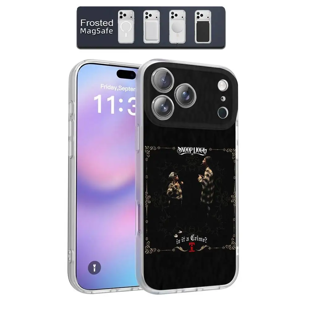 حافظة هاتف S-Snoop Dogg Iz It a Crime Doggystyle لهاتف iPhone 17,16,15,14,13,12,11,Pro,Max,Plus,Air,Mini Magsafe Frosted