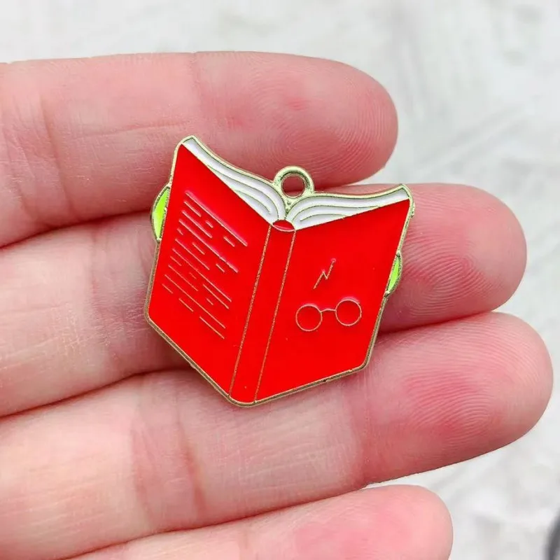 10Pcs Cartoon Enamel Metal Magic College Book Charm Pendants For Necklace Earring Bracelet Craft Diy Jewelry Making