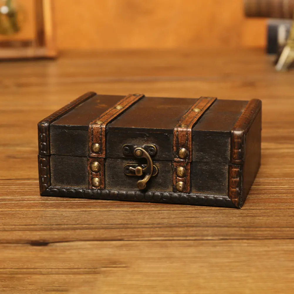 

Vintage Decorative Wooden Jewelry Box Portable Storage Case Organizer for Earrings Rings Necklaces Bracelets Durable Jewelry