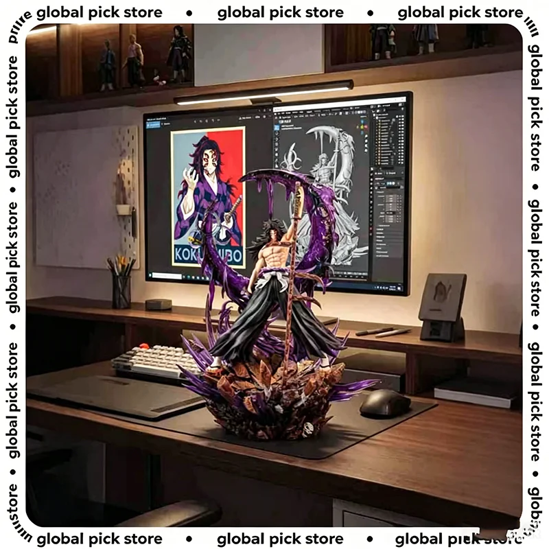 Neue 45cm Demon Slayer Anime-Figur Kokushibo Figuren PVC-Statue Raumdekoration Sammlermodell Geburtstagsgeschenke Spielzeug Puppe