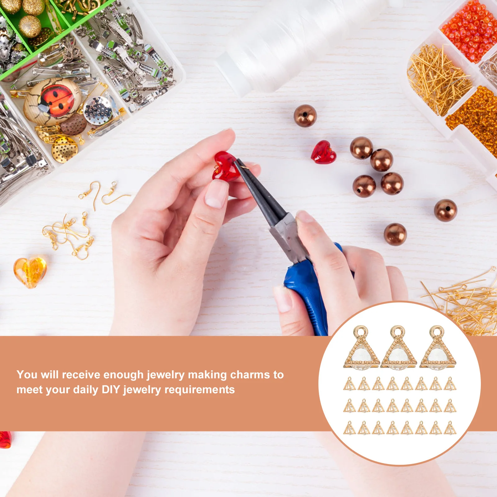 

50Pcs Zirconia Alloy Charms DIY Jewelry Findings Necklace Pendant Craft Supplies Eye-Catching Design Zirconia Alloy Charms