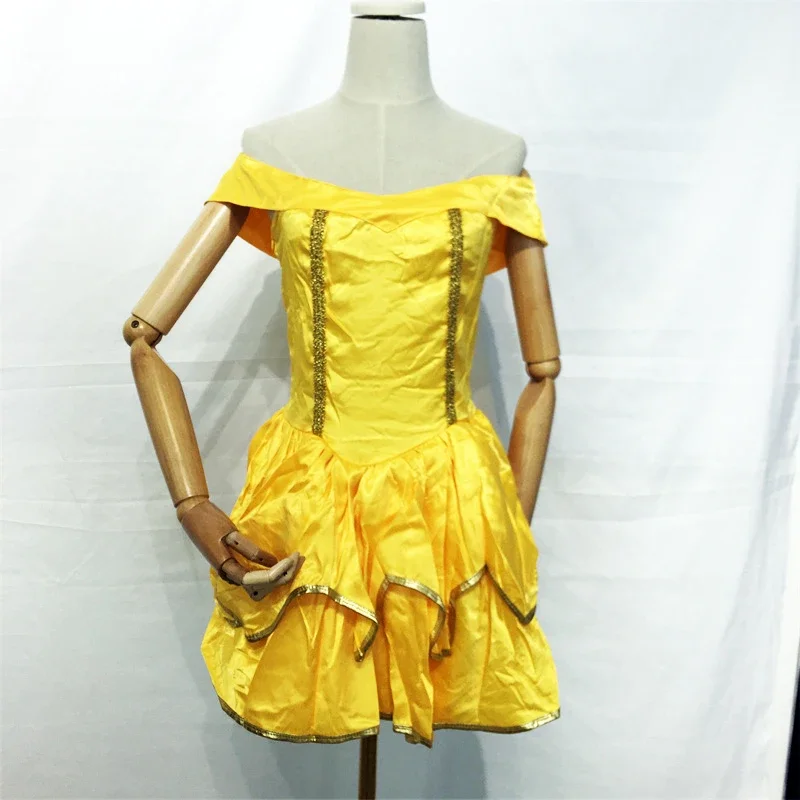 S-2XL disfraz de Carnaval Cosplay vestido de princesa Bella para vestido de fiesta de Navidad PA7950