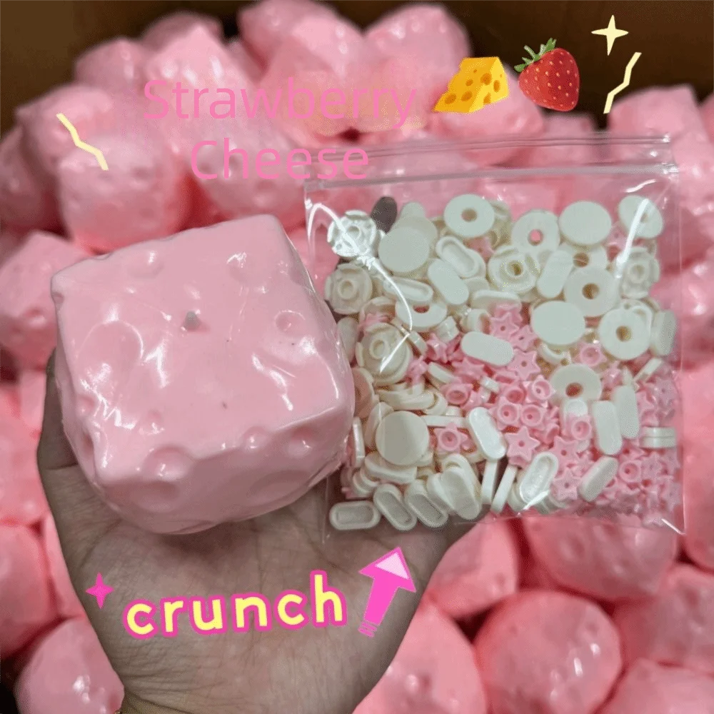 Boys Girls Hand Relax Cheese Squishy Non-bounce Moldable Crunch Squishy Pinch Fidget Handmade Ball Adults
