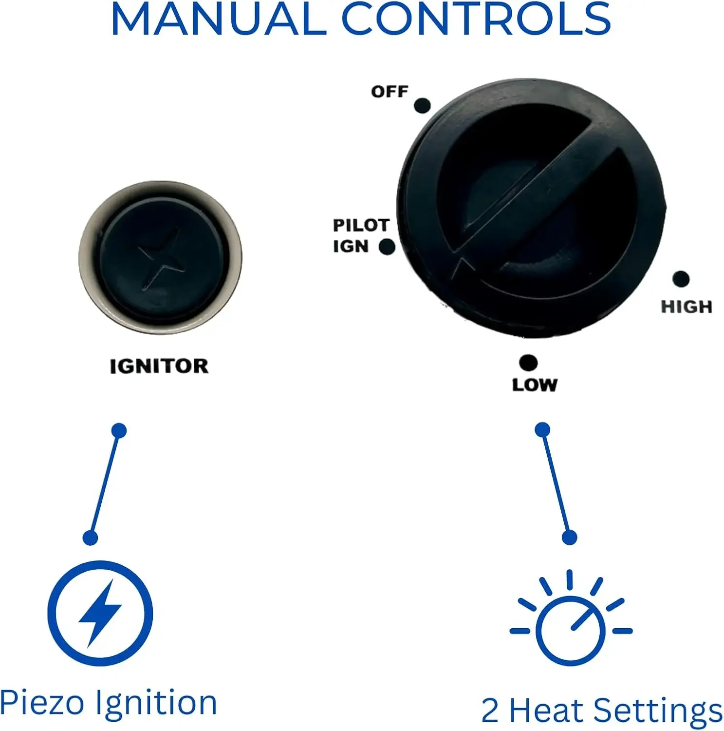 Heating Natural Gas Ventless Infrared Plaque Heater With Base Feet - 10,000 BTU, Manual Control - Model# MN100HPA-B