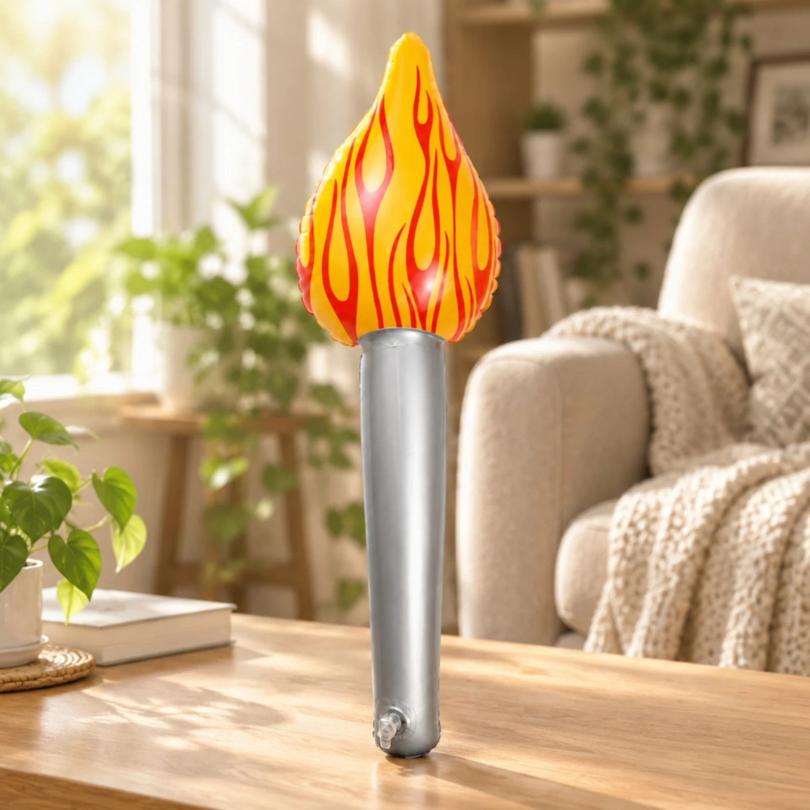 Inflatable Torch with Flame Head Sturdy PVC Inflatable Torch Lightweight Reusable for Children, Stage Performances