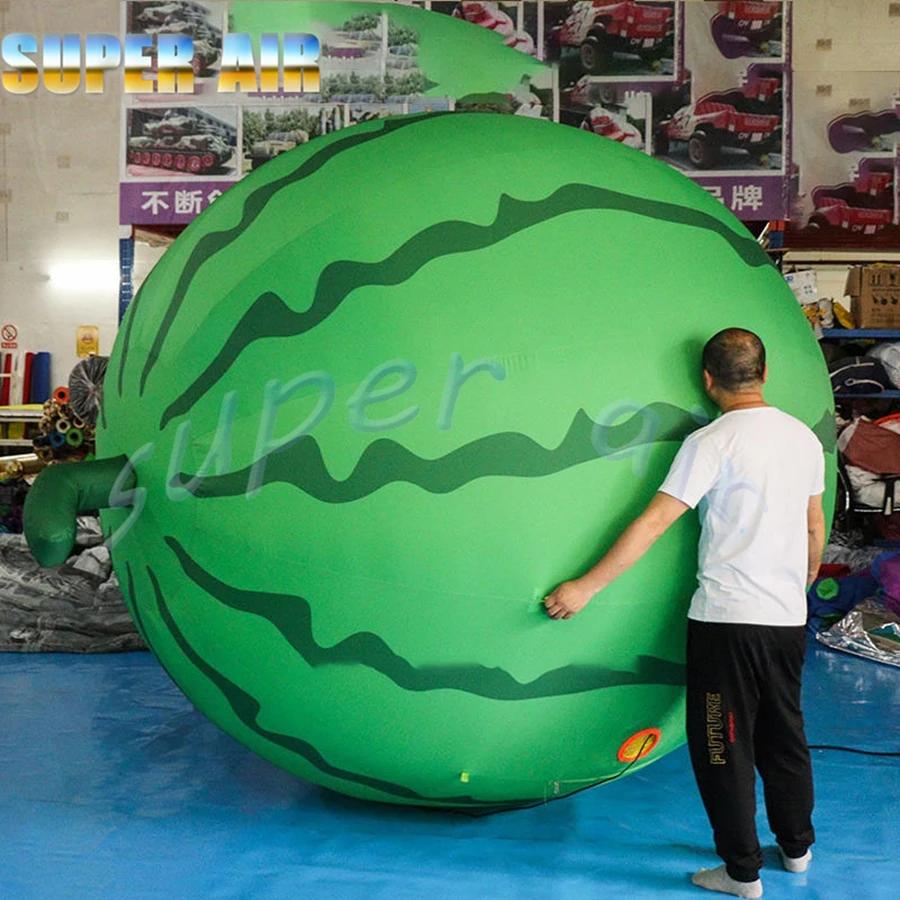 Bonito diseño, modelo de fruta inflable artificial vívida, sandía inflable para decoración de construcción
