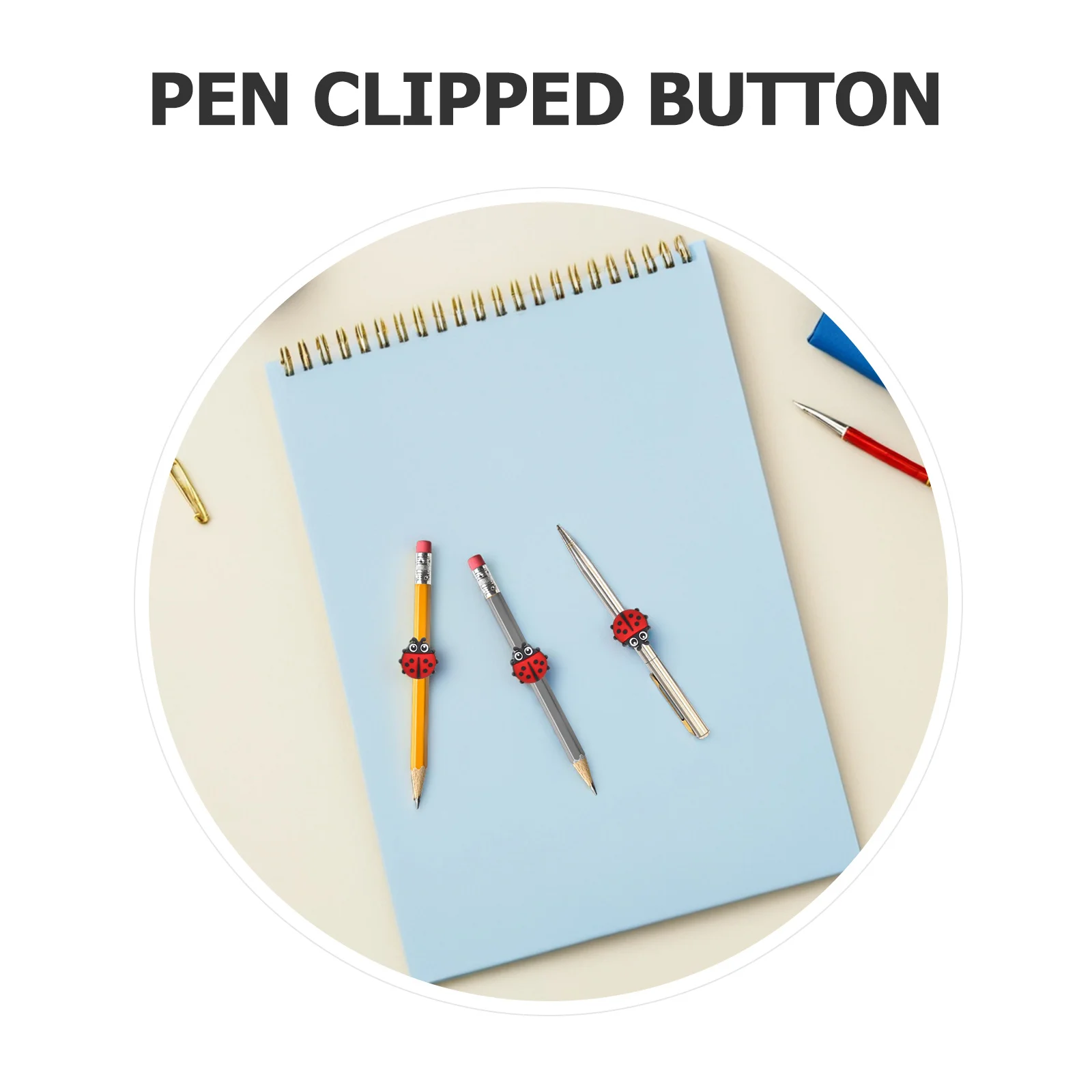 30Pcs Kids Pencil Clips Ladybug Shaped Soft PVC Charms for School Rewards Classroom Decorations Pencil Topper Accessories