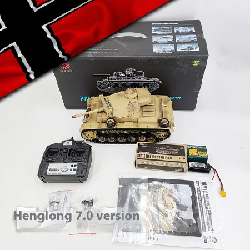 Cross-Border Kubing Ke Henglong 3848 1:16 chłopcy prezent urodziny czołg bojowy na podczerwień amunicja niemiecki Iii czołg typu L zabawkowy model