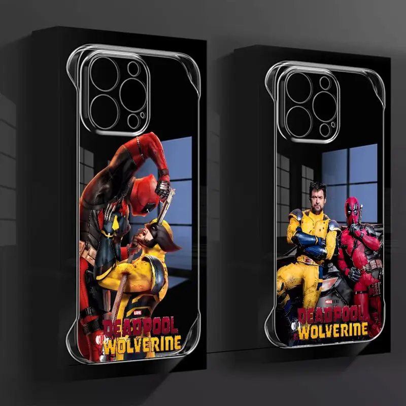 phone case for Apple iphone 16 15 pro max cases 11 16plus 12 14 13 borderless cooling clear fundas Marvel New Mutant Deadpool