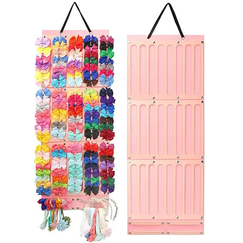Hair Bows Holder Large Capacity Hair Clips Organizer Hanger Baby Hair Accessory Display Storage for Children with Hook