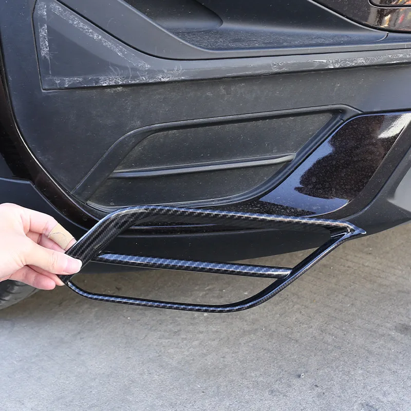 

For BMW X1 F48 2020-2021 ABS Carbon Fiber/Silver Car Front Fog Light Bumper Side Decorative Frame Trim Car Exterior Accessories