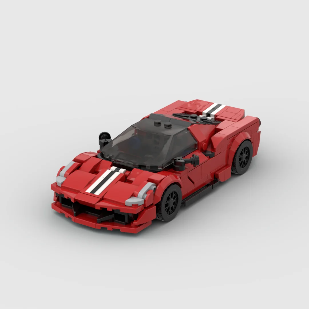 MOC 344pcs Ferraried488 pista racing sports car Vehicle Racer Building Blocks Brick Creative Garage Toys for Boys