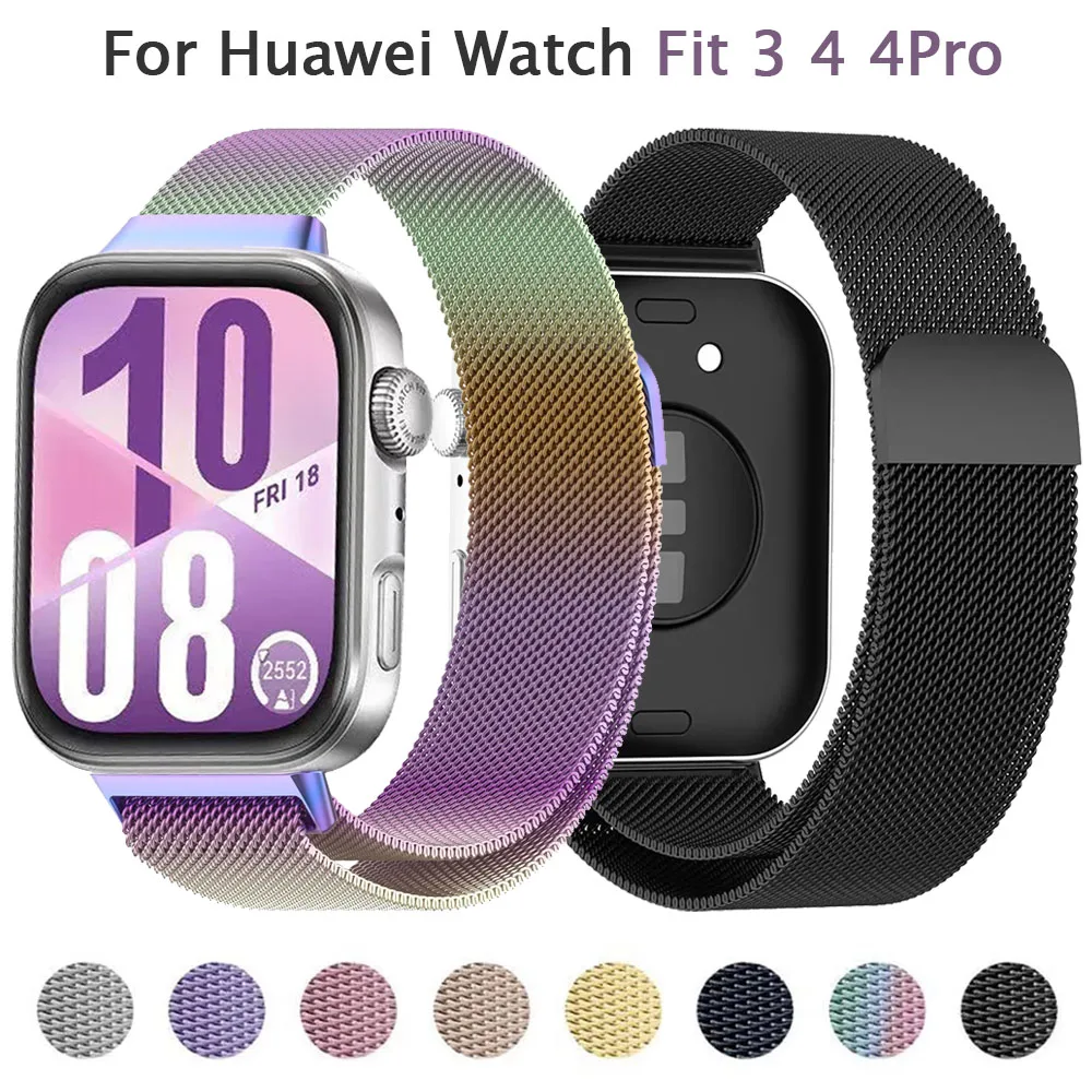 Milanese Loop Strap Für Huawei Uhr Fit 3 4 4 Pro Magnetische Edelstahl Band Metall Armband Für Huawei Fit 4 4 Pro Fit 3 Correa