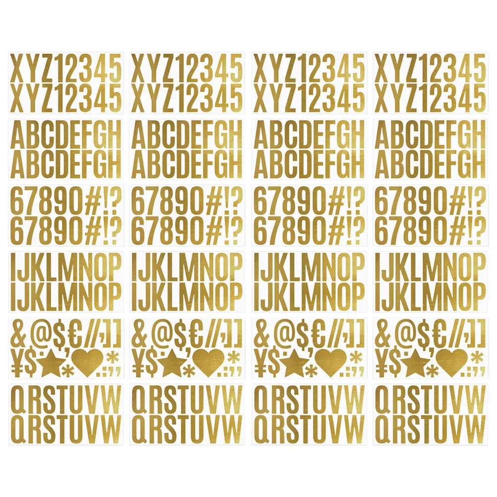 4-セットのアルファベットビニールステッカー文字番号ステッカースクラップブッキングクラフトジャーナル-diy-装飾用自己粘着文字