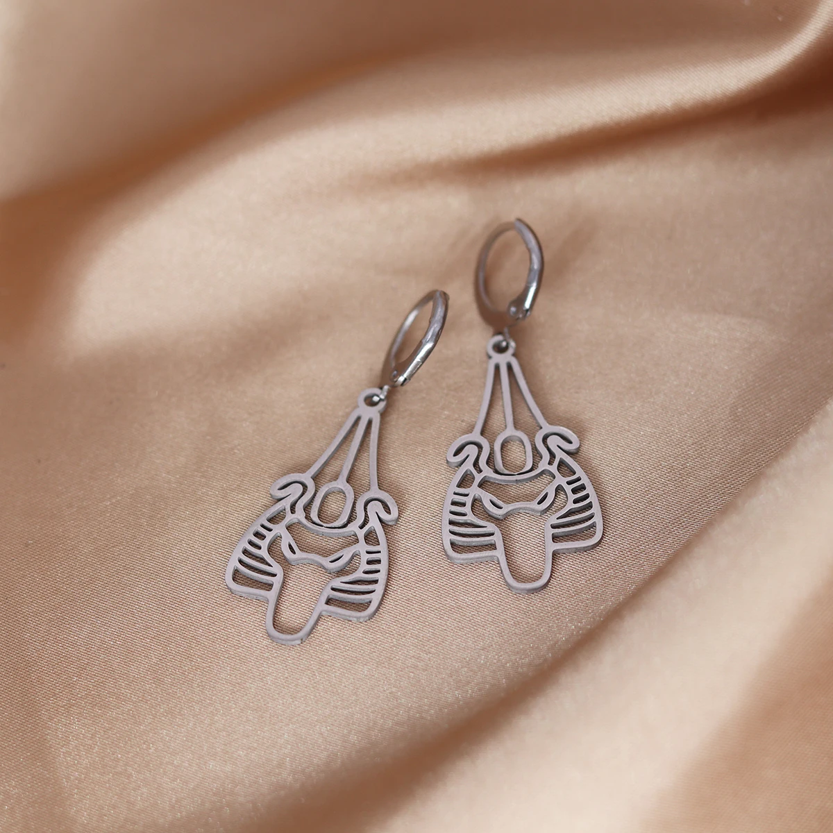 Kinitial Zodiac God Judge Of The Dead Earrings Stainless Steel Men Egypt Jewelry Ancient Osiris Egyptian Earrings