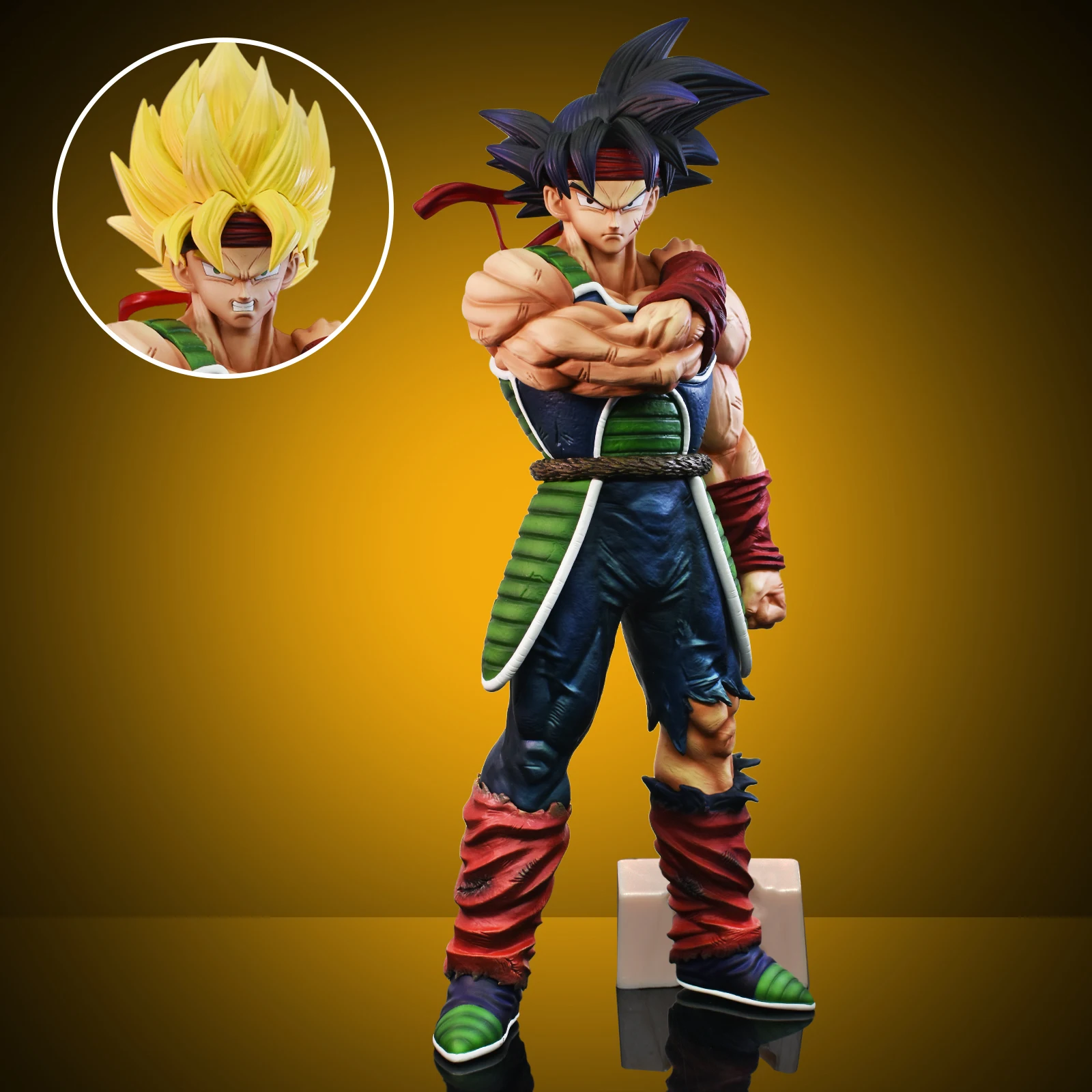 

24 см/9,4 дюйма аниме Dragon Ball Z фигурка Bardock фигурка Коллекционная модель статуя игрушка в подарок (две головки)