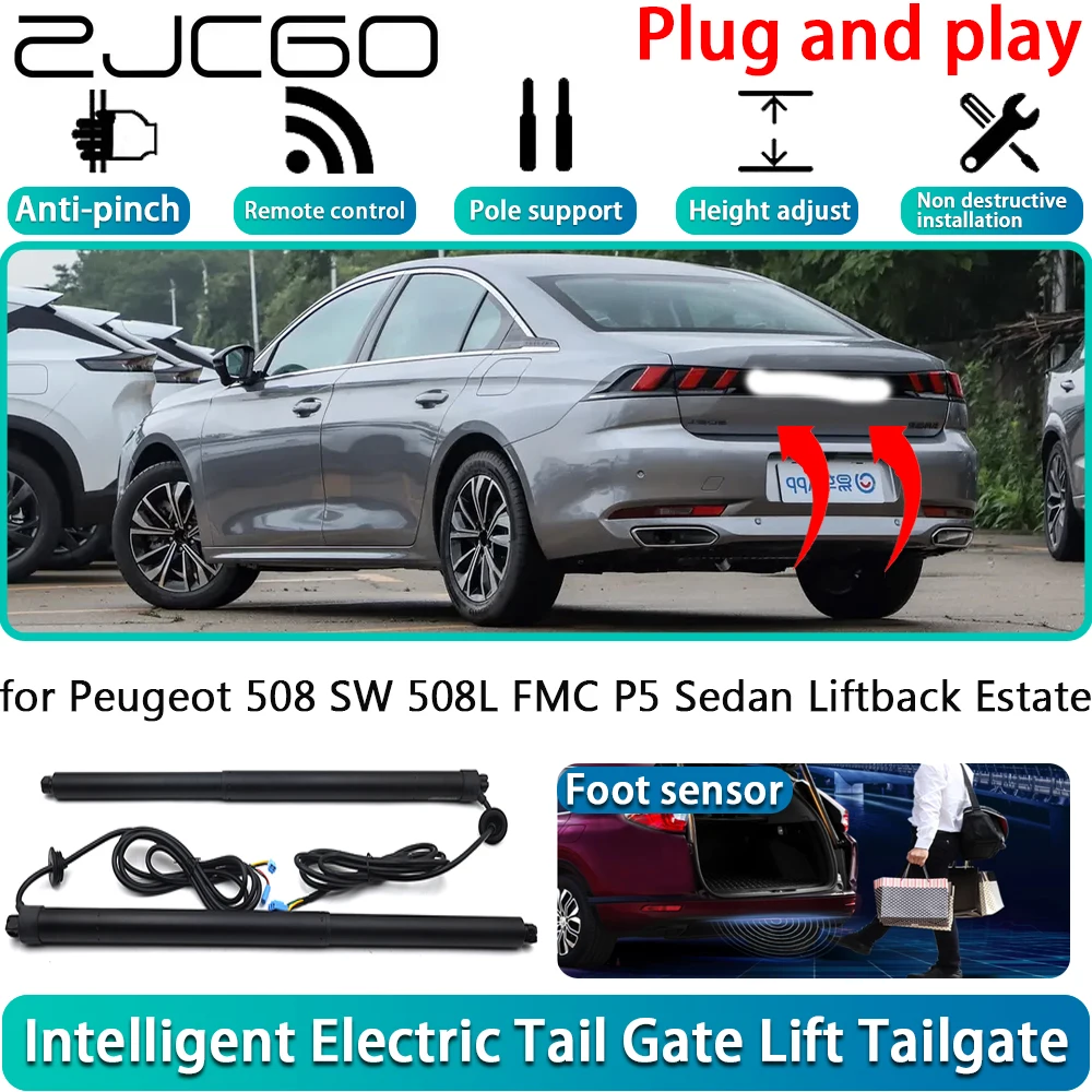 ZJCGO for Peugeot 508 SW 508L FMC P5 Sedan Liftback Estate Electric Powered Tailgate Power Liftgate Automatic Tailgate System