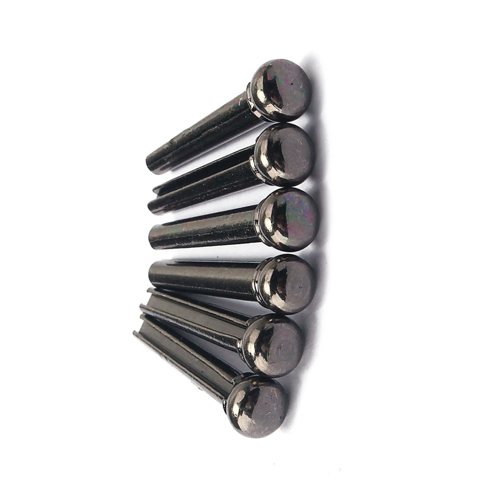 

6Pcs Acoustic Guitar Bridge Pins Brass Inlaid Abalone Dot Replacement Parts Sustain Tone Brighten Sound Guitar Bridge Pins