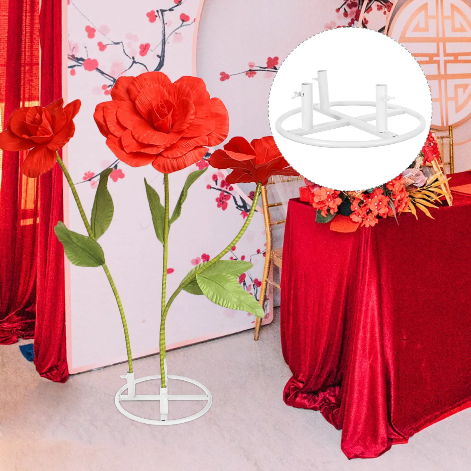 

Metal Flower Stand Base Reliable Wedding Arch Floral Arrangement Holder Easy Setup Flower Rack Wedding Bouquet Holder