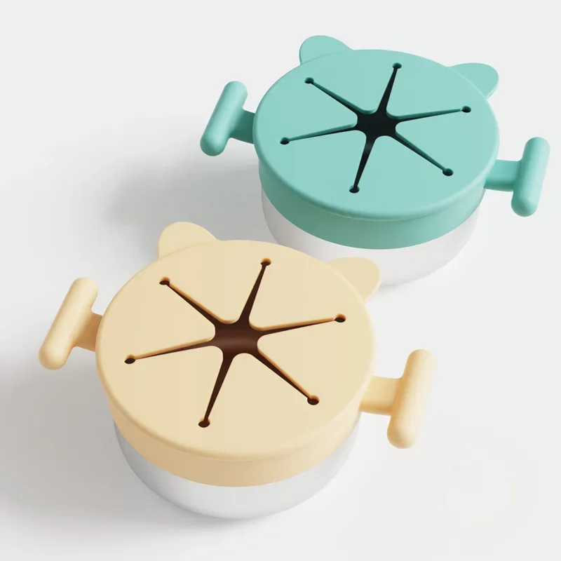 1PC Baby Silicone Snack Cup Portable Snack Cup with Easy-Grip Handle - Soft Food-Grade Silicone for Fun, Spill-Resistant Outdoor