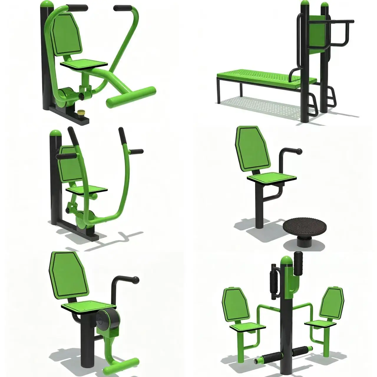 Galvanized Steel Seated Chest Press Fitness Machine Durable Eco‑Friendly Outdoor Workout Station for Public Park