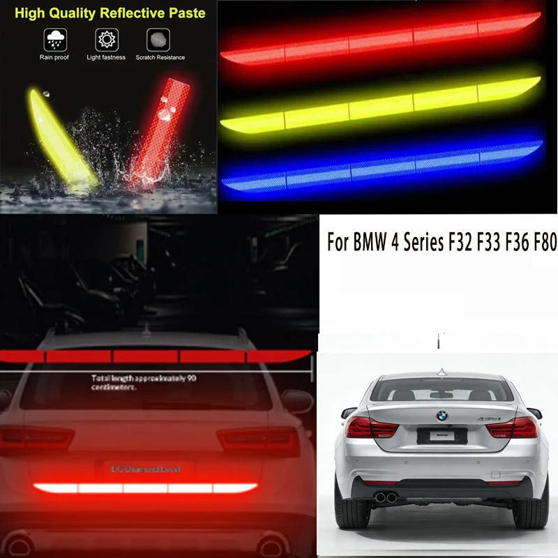

For BMW 4 Series F32 F33 F36 F80 1pcs Reflective Warning Safety Tape-Car Trunk Anti-Collision
