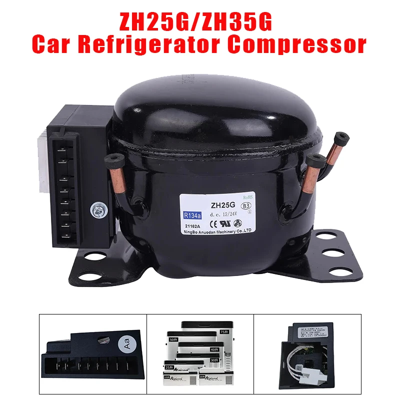 Car Refrigerator Compressor ZH35G ZH25G DC12/24V Direct Current Compressor Car Ship Refrigerator Freezer 12v24v220v Compressor