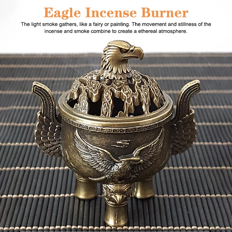 NEW Alloy Incense Burner Hollow Out Four Legged Stick Holder Mini Sandalwood Censer Home Decoration