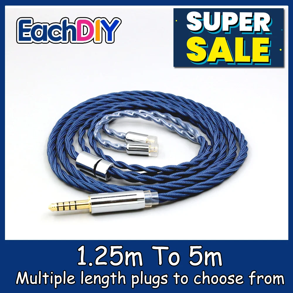 

99% Pure Silver OCC Graphene Alloy Full Sleeved Earphone Cable For Sennheiser IE8 IE8i IE80 IE80s Metal Pin LN008623