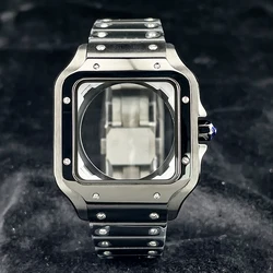 38mm Square Watch Case Stainless Steel NH35 Case Santo Modification Parts For SK Mod Fit NH36 NH35 Movement Watch Case NH35
