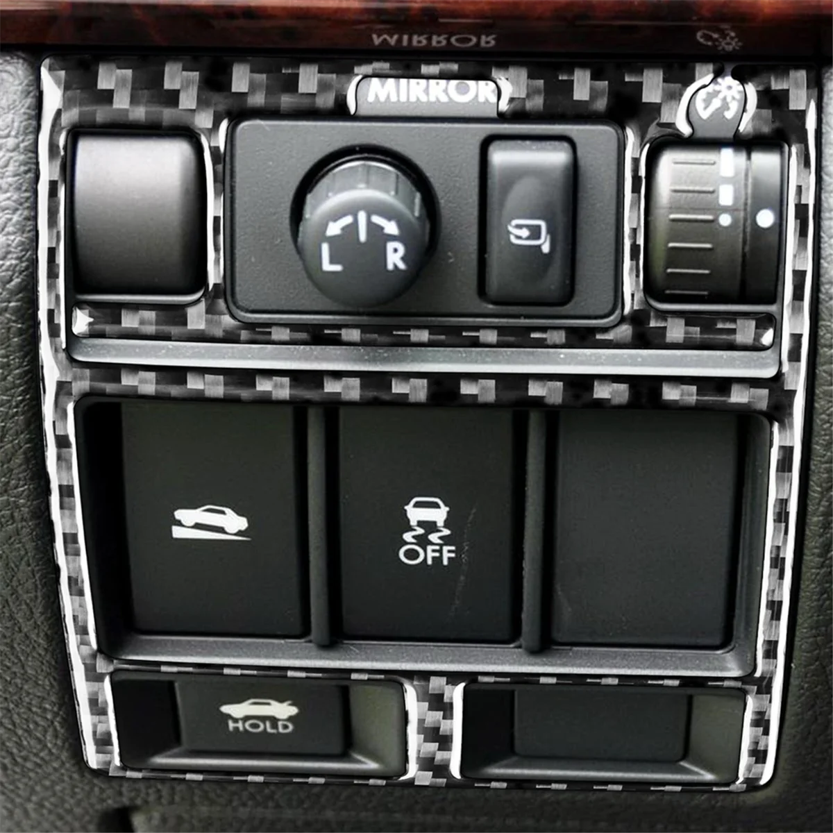 Koolstofvezel voor Legacy 2010-2014 Koplampverstellingspaneel Cover Trim Decal Interieuraccessoires