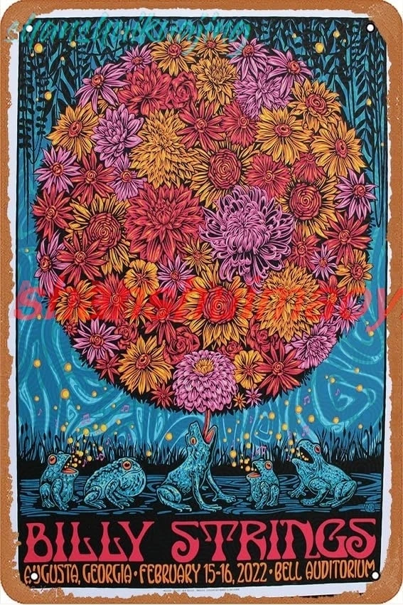 Billy Strings Augusta Todd Slater (AP Edition) Concert Posters Vintage Metal Tin Sign Wall Decor for Bars, Restaurants, Caf sign