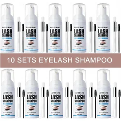 Lanthome Pro Eyelash Extension Shampoo Eyelid Lash Foaming Cleanser Glue Remover Deep Cleaning For Makeup Women