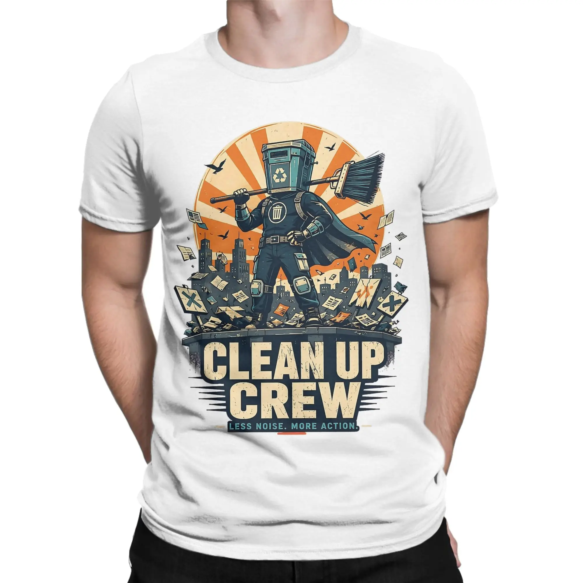 Vote Counts Binfaces Clean Up Crew  T Shirts Men 100% Cotton Casual T-Shirts Crew Neck  Tees Short Sleeve Tops Summer