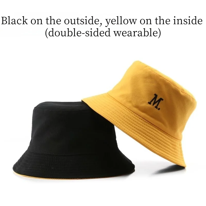 قبعة صيد نسائية عصرية وعصرية على الطراز الكوري مطرزة بأحرف على شكل حرف M للاستخدام الخارجي