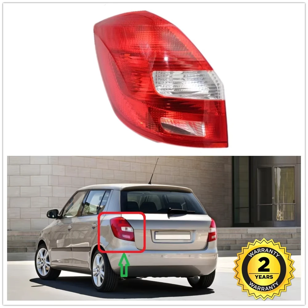 Lewa tylna lampa do Skoda Fabia MK2 5J 2007 2008 2009 2010, samochód z kierownicą po lewej stronie, tylna lampa bez żarówek