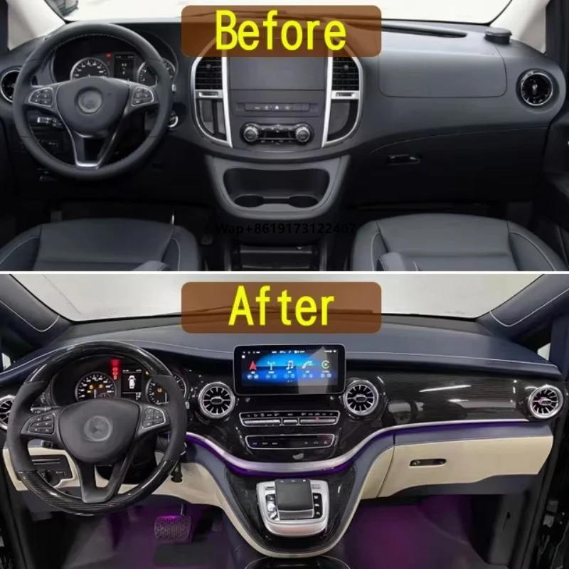 Center Console Dashboard with 360 Panoramic Navigation Interior Modification Vito W447 Upgrade  to V260 V-Class