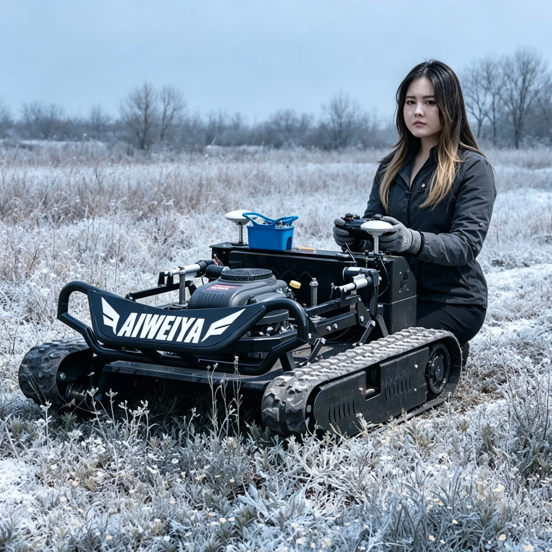Customized for ecological park ground Black Knight tracked self‑propelled lawn mower 900mm optional precise cutting performance