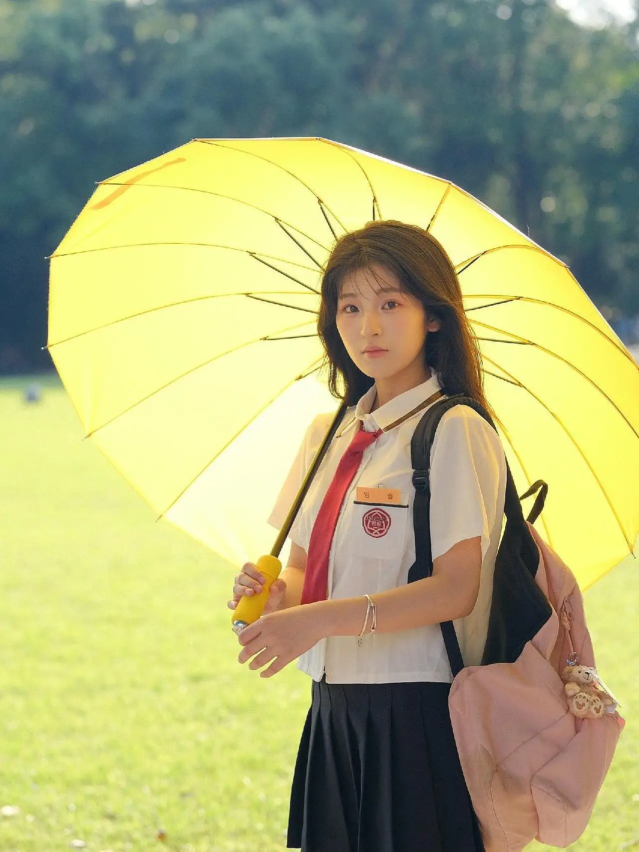 

Thiened Yellow Umbrella Sunade Two-Way Large Long Handle Anti-Uv Reinforced for Women Home Daily Use Manual Sun Rain Umbr...