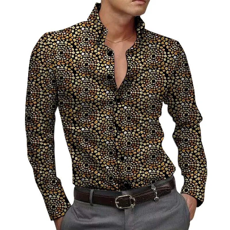 African Fashion Men's Ankara Clothing Custom Made Dress Shirts Long Sleeved Groom Male Turn Down Collar Tops