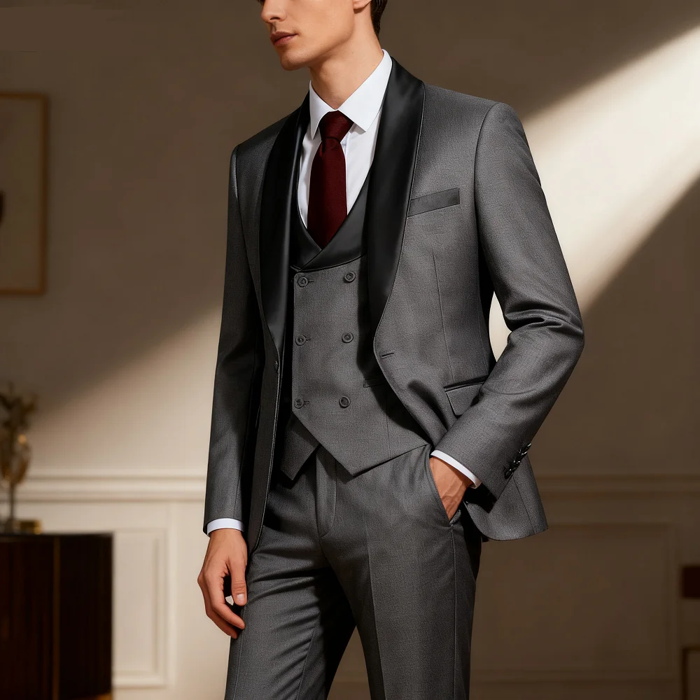 

Elegant Men's Suit Casual Business Wedding Home Work Coats Suits Set Modern Tailored Men's Terno Fashion