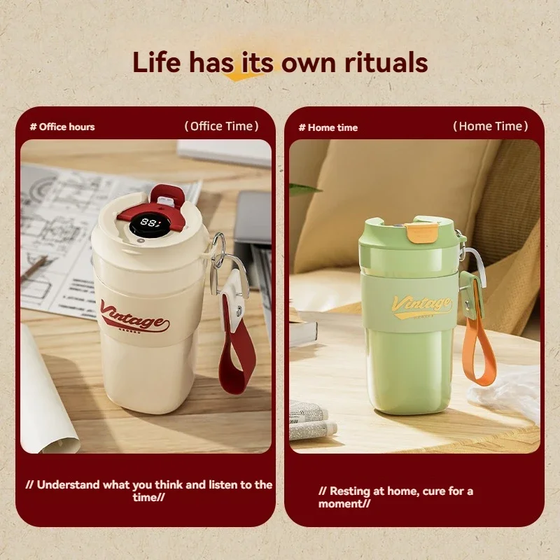 

Керамическая кофейная чашка, 500 мл, термос для чая, умный дисплей, температура, вакуумная чашка, термокружка, герметичная бутылка для кафе