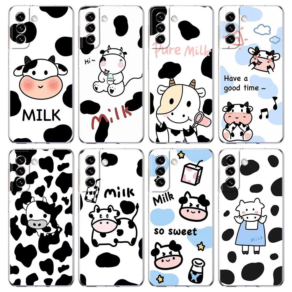 Dairy Cattle Cow Speckle Cute Phone Case For Samsung Galaxy S21 Plus S20 FE S22 Ultra 5G S10E S10 S9 S8 Note 20 10 Lite  Cover