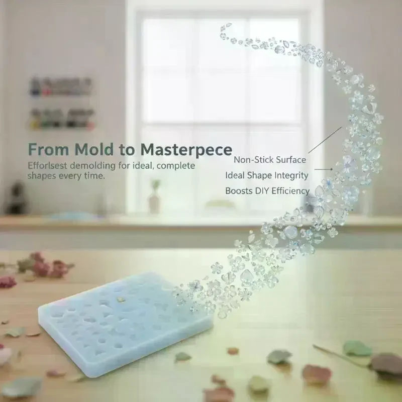 3D Nail Art Silicone Mold 1Pcs Soft Flower Leaf Butterfly Pattern Easy Demold for Gel  Nail Decoration Salon Home Use