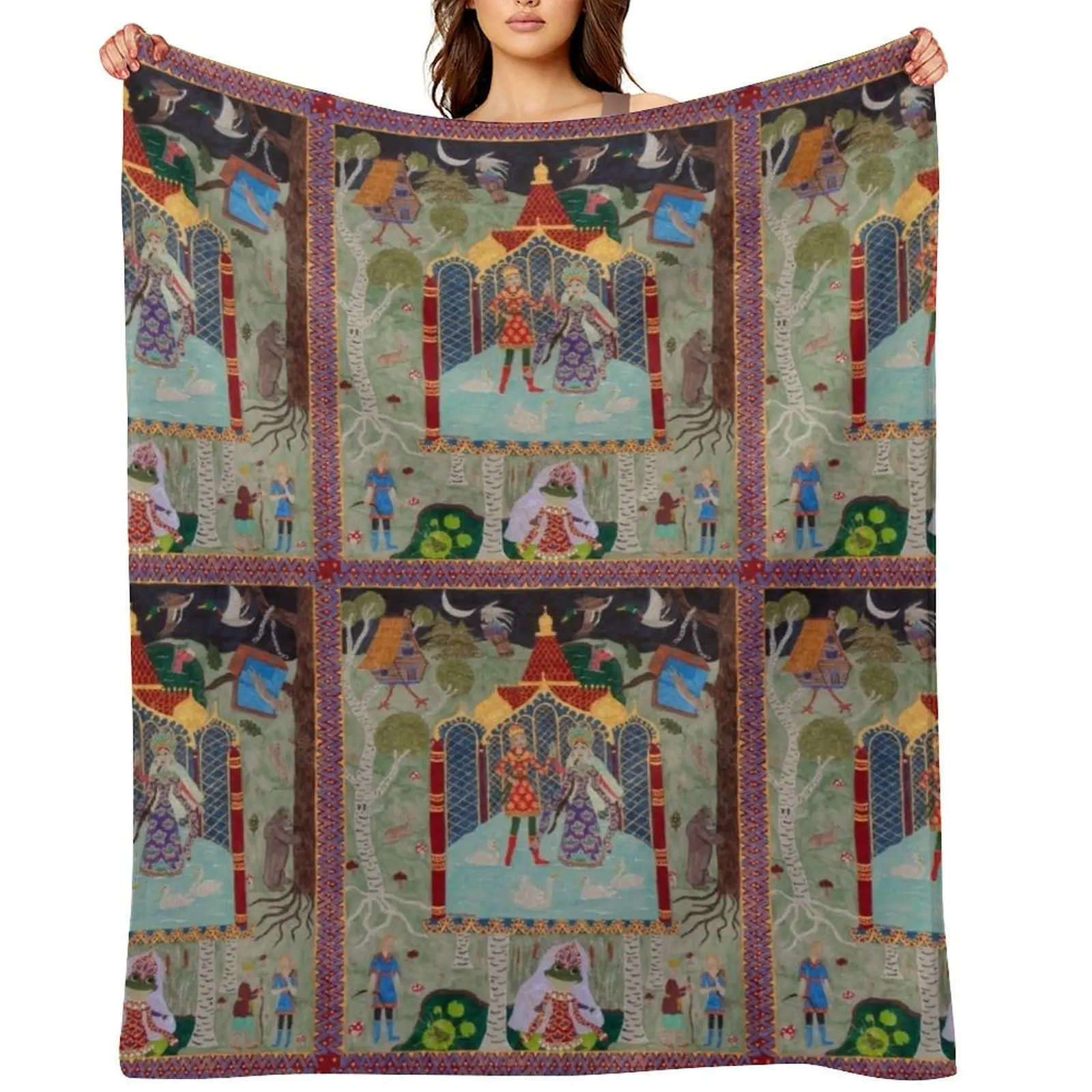 

Frog Tsarevna Throw Blanket Large Sofas Decorative Throw Loose Blankets