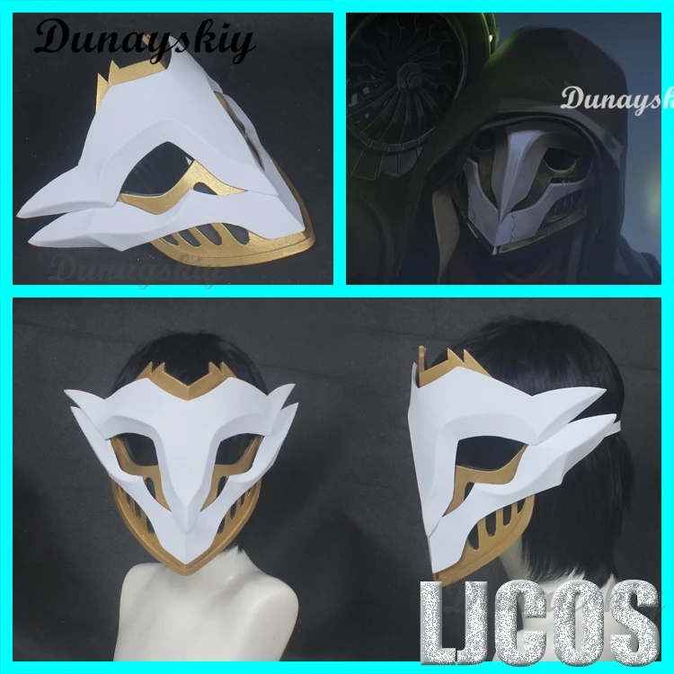 

Arcane Ekko Wildfire Gang Cosplay Mask The Boy Shattered Time Halloween Party Masquerade Mask Props Customized Men Prop Cool Set